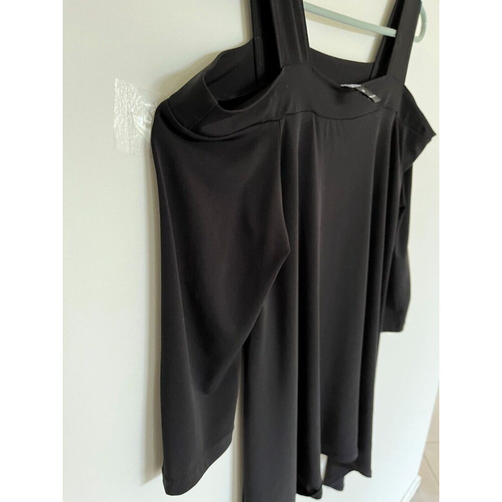 Chiara Sun Woo Women's Black Cold Shoulder, Asymmetric Tunic - Size M - Picture 3 of 3